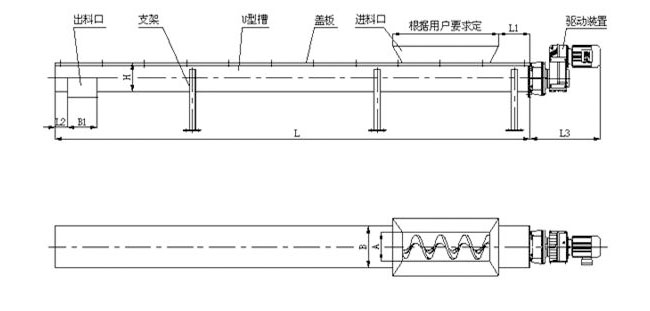 污泥螺旋輸送機結(jié)構(gòu)